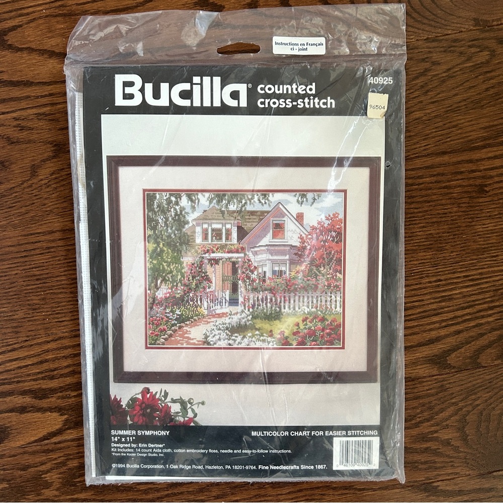 Vintage 1994 Bucilla Counted Cross Stitch Kit #40925 SUMMER SYMPHONY Unopened